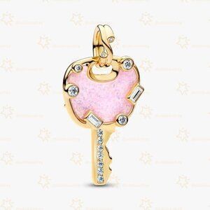 Pandora Opalescent Pink Love Key Large Dangle Charm